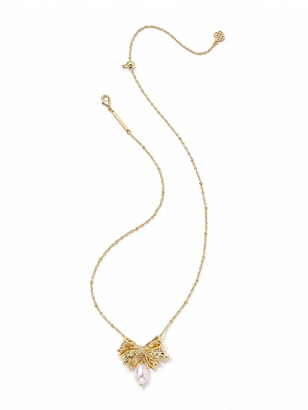 LoveShackFancy x Kendra Scott Gold Bow Pearl Drop Necklace Gift Set